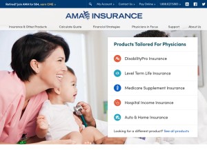 How amainsure.com looks like on a tablet such as an iPad.