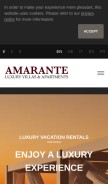 How amarantelva.com looks like on a mobile device such as an iPhone.