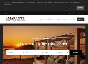 How amarantelva.com looks like on a tablet such as an iPad.