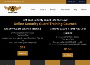 How amazesecuritytraining.ca looks like on a tablet such as an iPad.