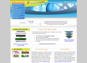 How amazingcounters.com looks like on a tablet such as an iPad.