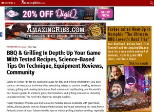 How amazingribs.com looks like on a tablet such as an iPad.