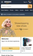 How amazon.com looks like on a mobile device such as an iPhone.
