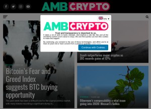 How ambcrypto.com looks like on a tablet such as an iPad.