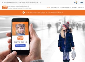 How amberalert.nl looks like on a tablet such as an iPad.