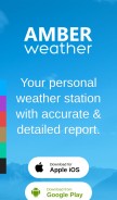 How amberweather.com looks like on a mobile device such as an iPhone.
