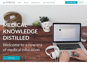 How amboss.com looks like on a tablet such as an iPad.