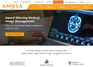How ambrahealth.com looks like on a tablet such as an iPad.