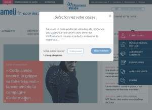 How ameli.fr looks like on a tablet such as an iPad.