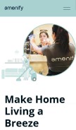 How amenify.com looks like on a mobile device such as an iPhone.