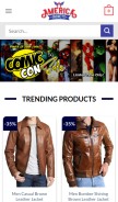 How americajackets.com looks like on a mobile device such as an iPhone.