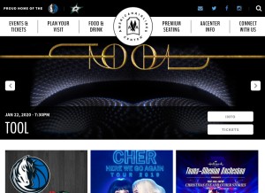 How americanairlinescenter.com looks like on a tablet such as an iPad.