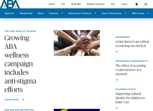 How americanbar.org looks like on a tablet such as an iPad.