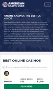 How americancasinoguide.com looks like on a mobile device such as an iPhone.