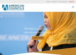 How americancouncils.org looks like on a tablet such as an iPad.