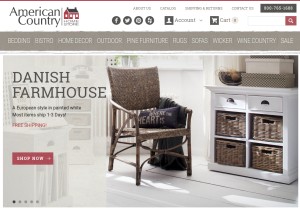 How americancountryhomestore.com looks like on a tablet such as an iPad.