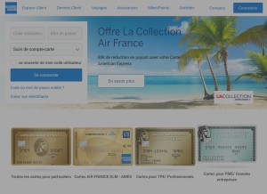 How americanexpress.com looks like on a tablet such as an iPad.