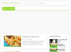 How americanfoodrecipes.com looks like on a tablet such as an iPad.