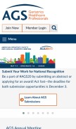 How americangeriatrics.org looks like on a mobile device such as an iPhone.