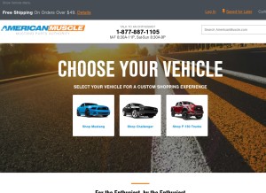 How americanmuscle.com looks like on a tablet such as an iPad.