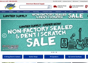 How americanmusical.com looks like on a tablet such as an iPad.