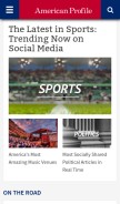 How americanprofile.com looks like on a mobile device such as an iPhone.