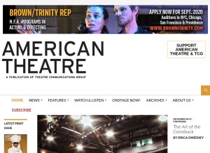 How americantheatre.org looks like on a tablet such as an iPad.