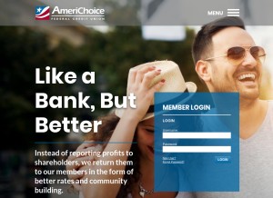 How americhoice.org looks like on a tablet such as an iPad.
