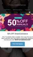 How americommerce.com looks like on a mobile device such as an iPhone.