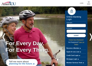 How americu.org looks like on a tablet such as an iPad.
