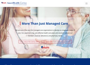How amerihealthcaritas.com looks like on a tablet such as an iPad.