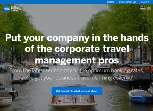 How amexglobalbusinesstravel.com looks like on a tablet such as an iPad.
