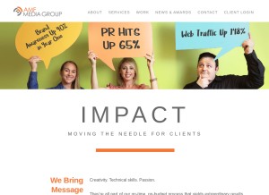 How amfmediagroup.com looks like on a tablet such as an iPad.