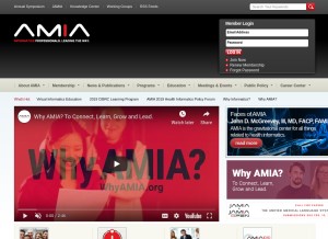 How amia.org looks like on a tablet such as an iPad.