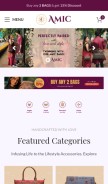 How amicbags.com looks like on a mobile device such as an iPhone.
