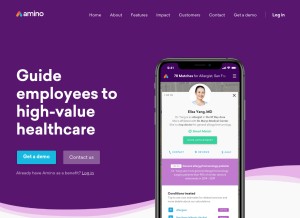 How amino.com looks like on a tablet such as an iPad.
