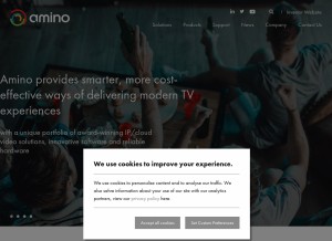 How aminoengage.com looks like on a tablet such as an iPad.