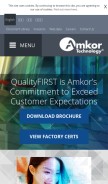 How amkor.com looks like on a mobile device such as an iPhone.