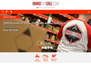 How ammoforsale.com looks like on a tablet such as an iPad.