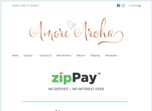How amorearoha.com looks like on a tablet such as an iPad.