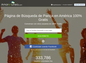 How amorenlinea.com looks like on a tablet such as an iPad.