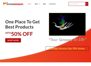 How amostamazon.com looks like on a tablet such as an iPad.