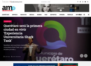 How amqueretaro.com looks like on a tablet such as an iPad.