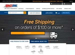 How amsoil.com looks like on a tablet such as an iPad.