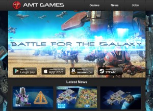 How amt-games.com looks like on a tablet such as an iPad.