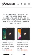 How amzer.com looks like on a mobile device such as an iPhone.
