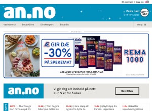How an.no looks like on a tablet such as an iPad.