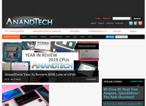 How anandtech.com looks like on a tablet such as an iPad.