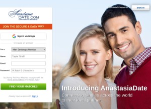 How anastasiadate.com looks like on a tablet such as an iPad.