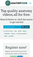 How anatomyzone.com looks like on a mobile device such as an iPhone.